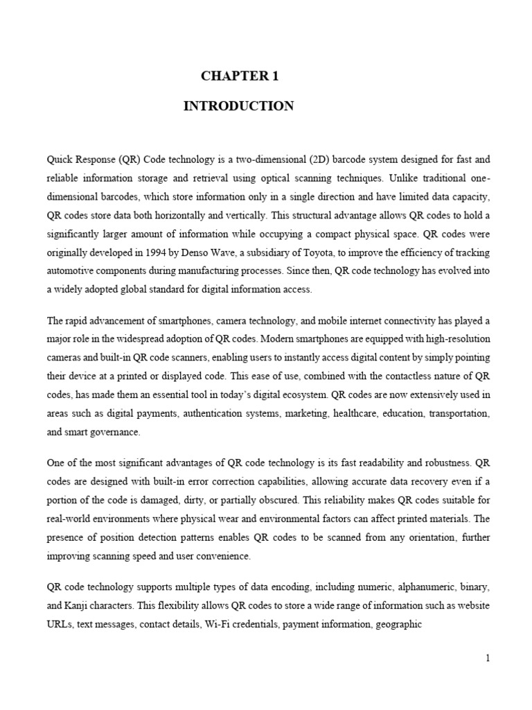 Seminar Report QR Code Technology | PDF | Qr Code | Code