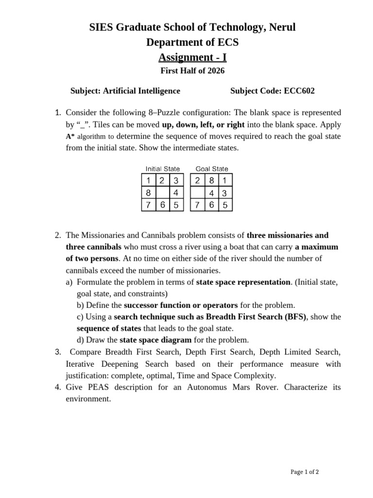 Assignment - 1 FH 2026 | PDF