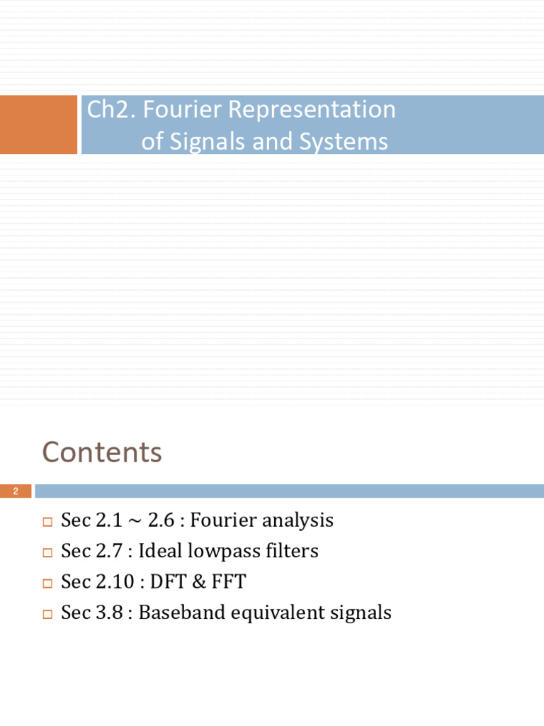 Ch2 Fourier Representation of Signals and Systems | PDF | Fourier ...