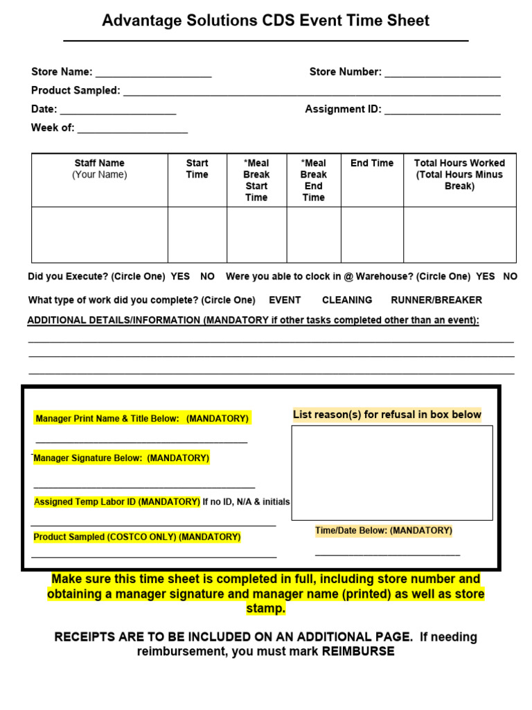 Cds Timesheet Updated | PDF