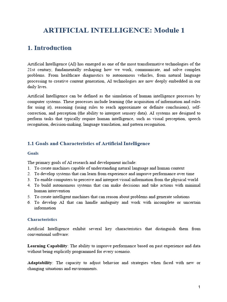 Artificial Intelligence (Module 1) | PDF | Artificial Intelligence ...