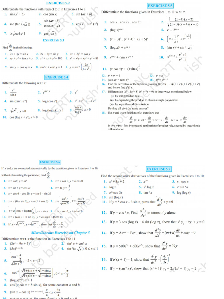 Differentiation Assignment | PDF