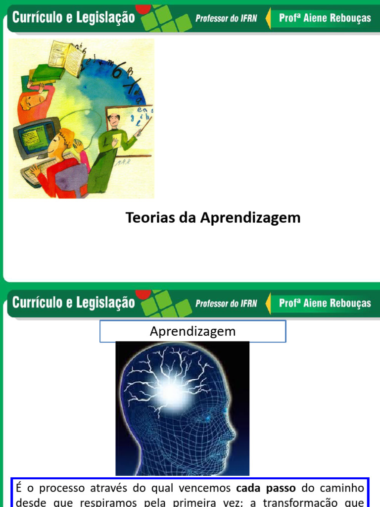 Slides Teorias Da Aprendizagem | PDF | Aprendizado | Behaviorismo