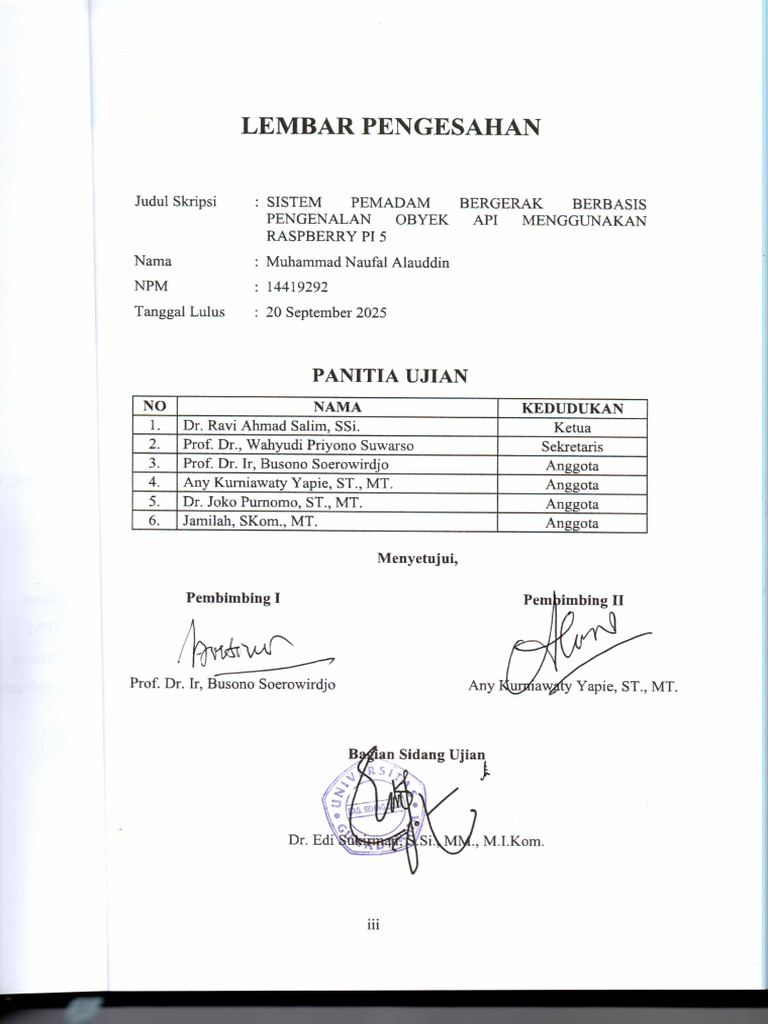 Paraf & Stempel Lembar Pengesahan | PDF