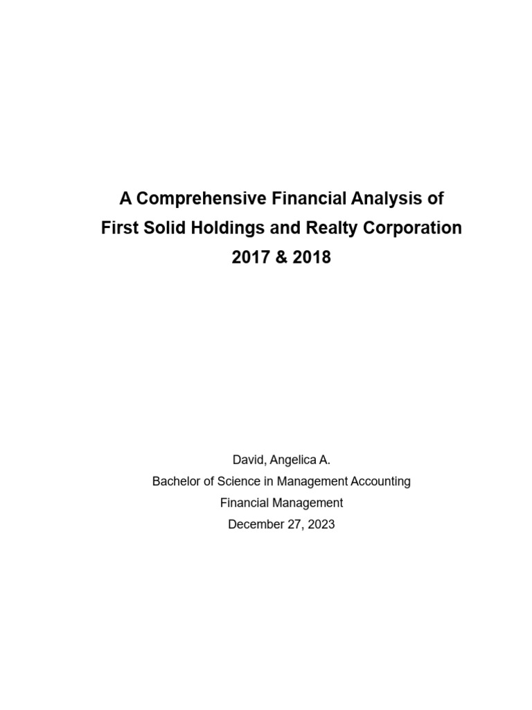 First Solid Holdings and Realty Corporation | PDF | Revenue | Profit ...