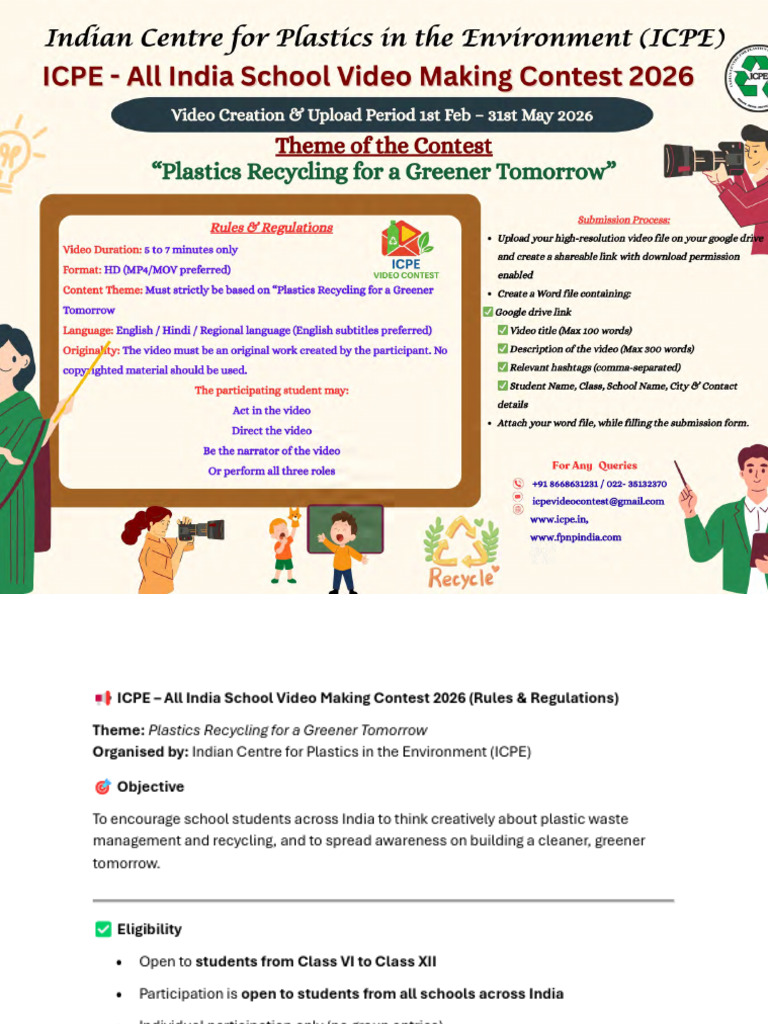 ICPE - Video Making Contest 2026 | PDF | You Tube