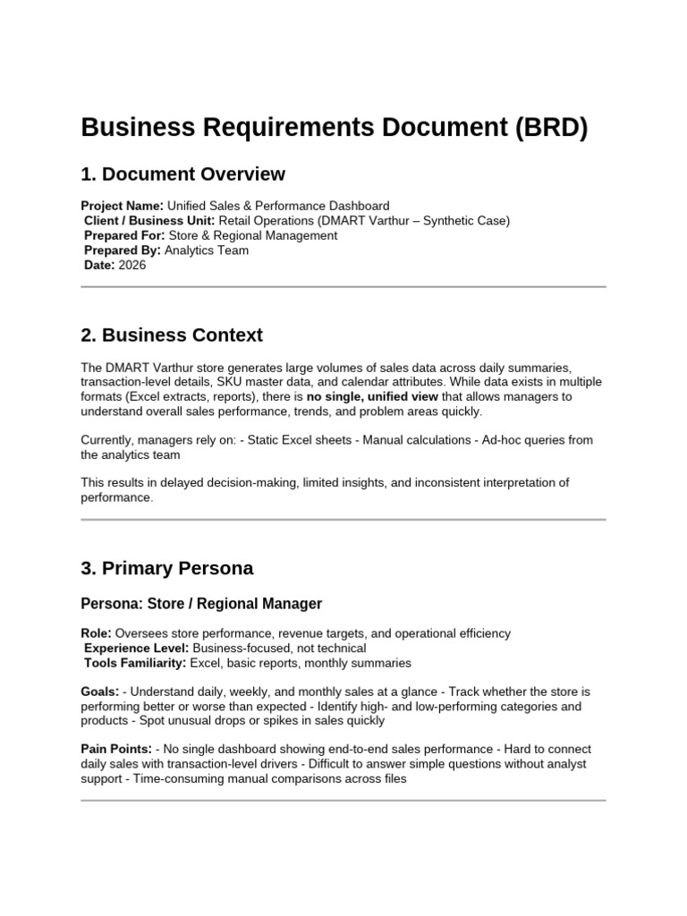 Business Requirements Document (BRD) | PDF | Analytics | Data Management