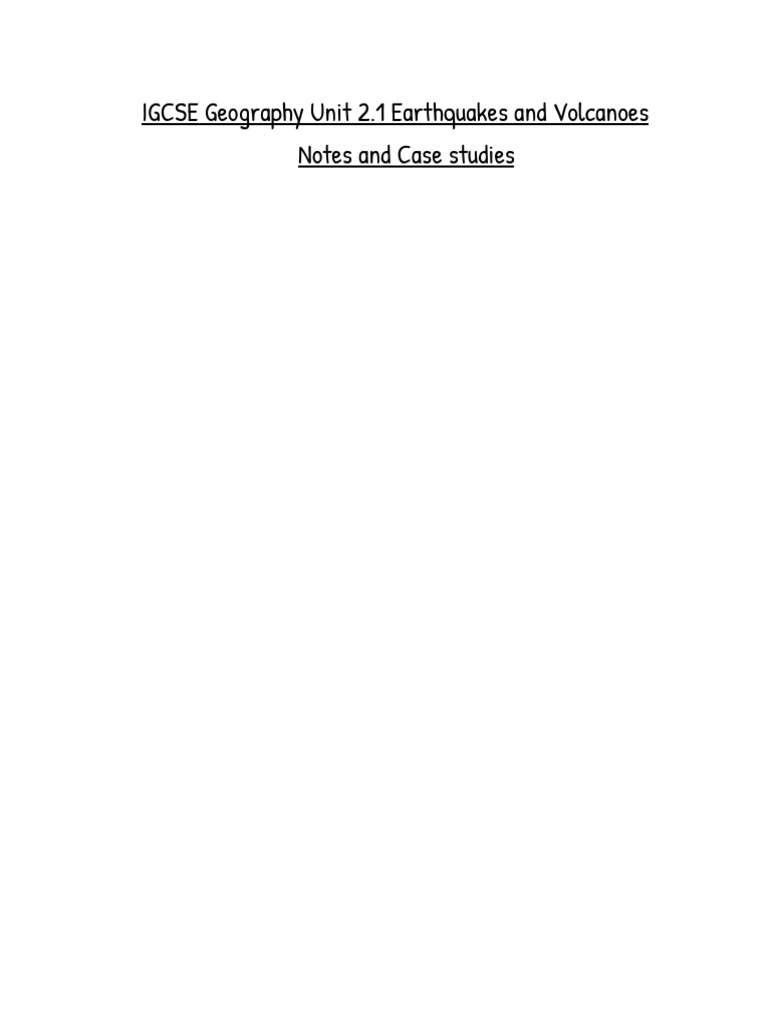 IGCSE GEO 2.1 Earthquakes and Volcanoes | PDF | Volcano | Plate Tectonics