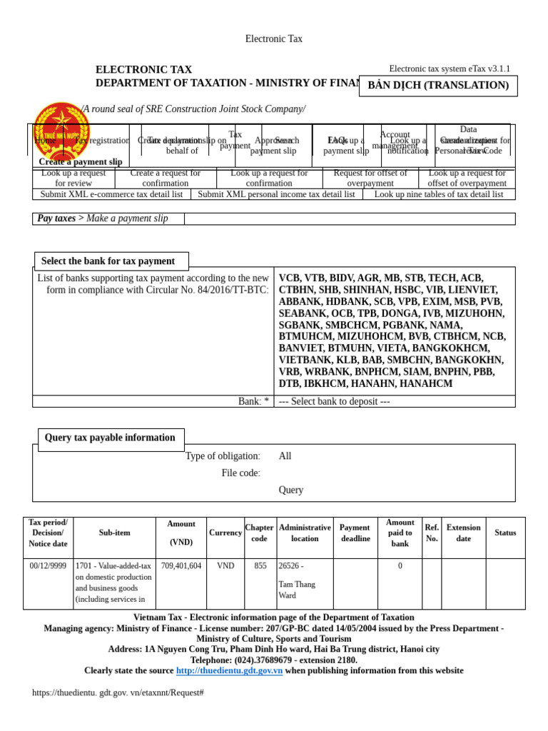 Electronic Tax | PDF