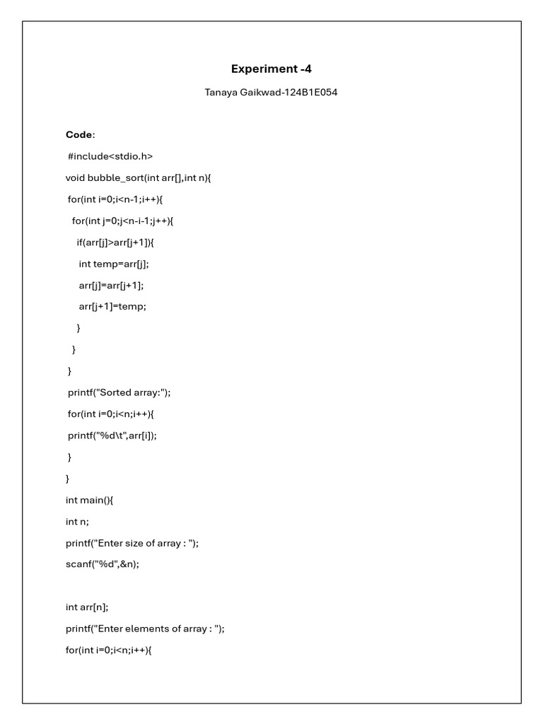 Bubble Sort | PDF