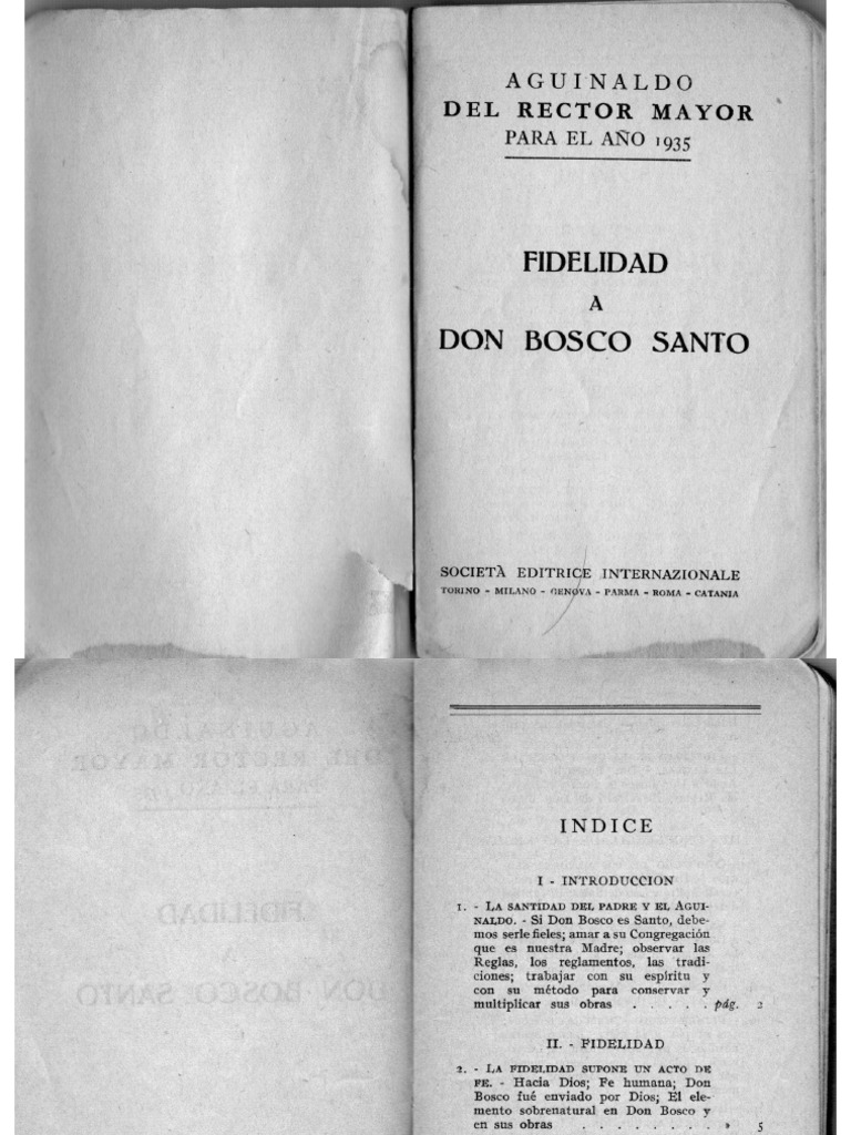 Fidelidad a Don Bosco Santo - Aguinaldo 1935 _ Don Pedro Ricaldone Sdb ...