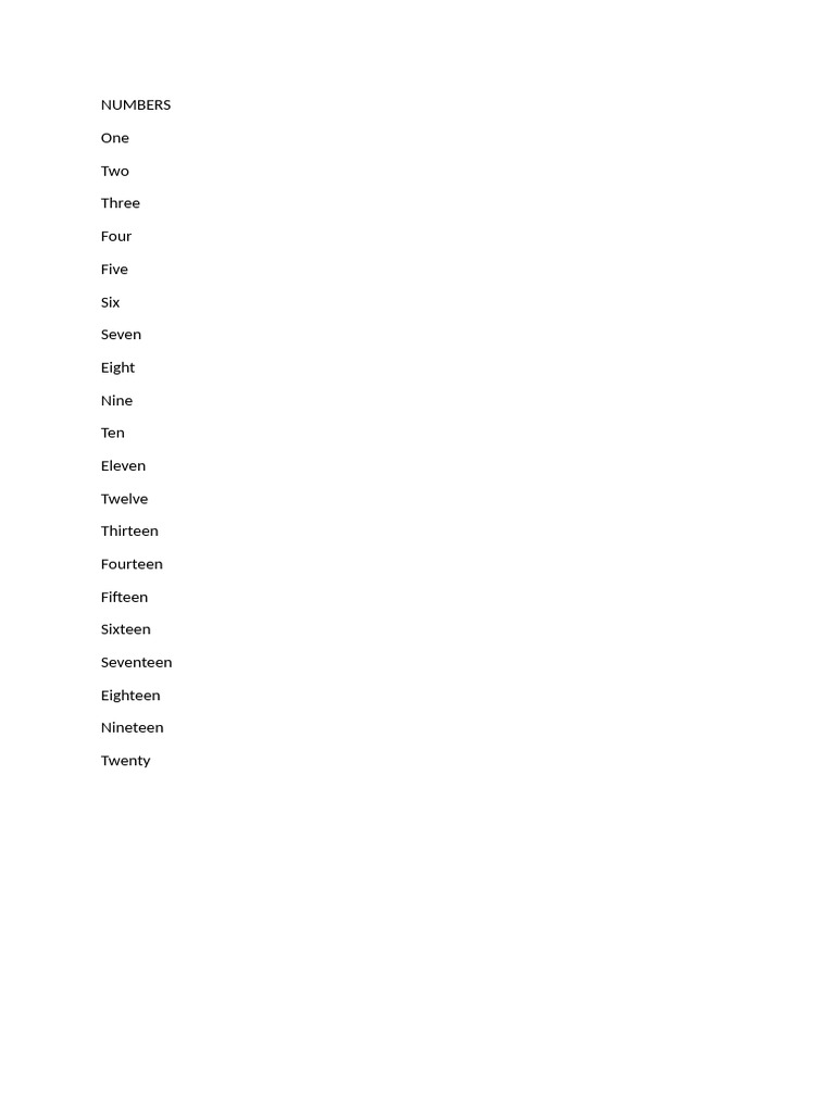 Numbers | PDF