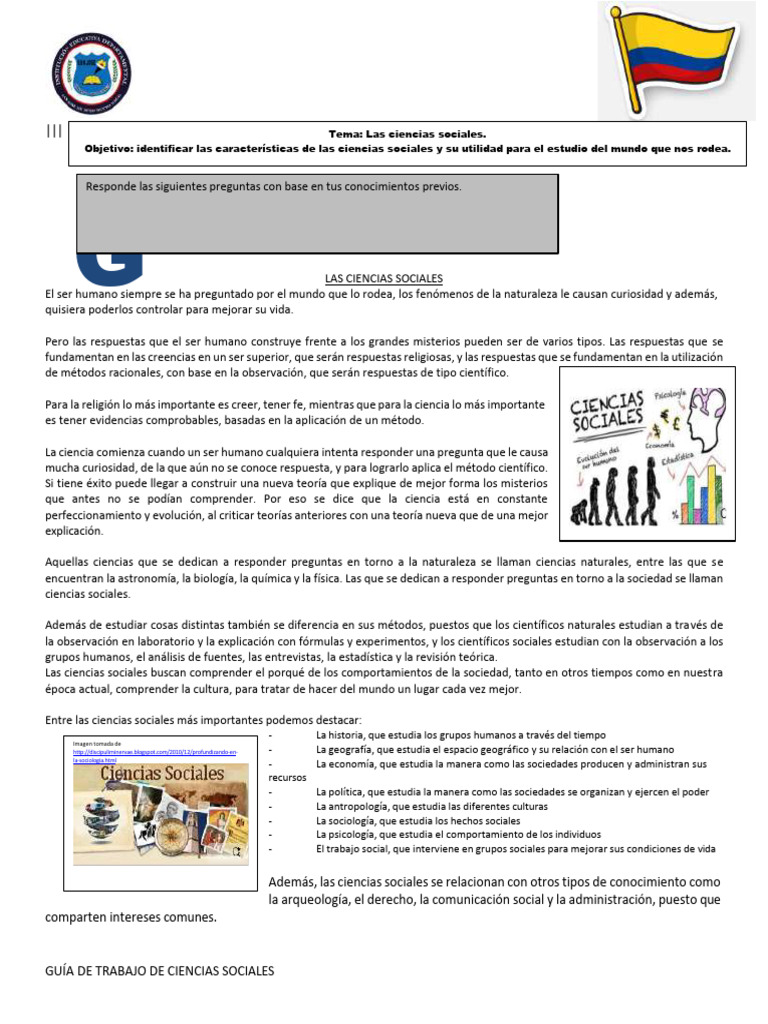 Copia de Guía 1 Las Ciencias Sociales | PDF | Sociedad | Science