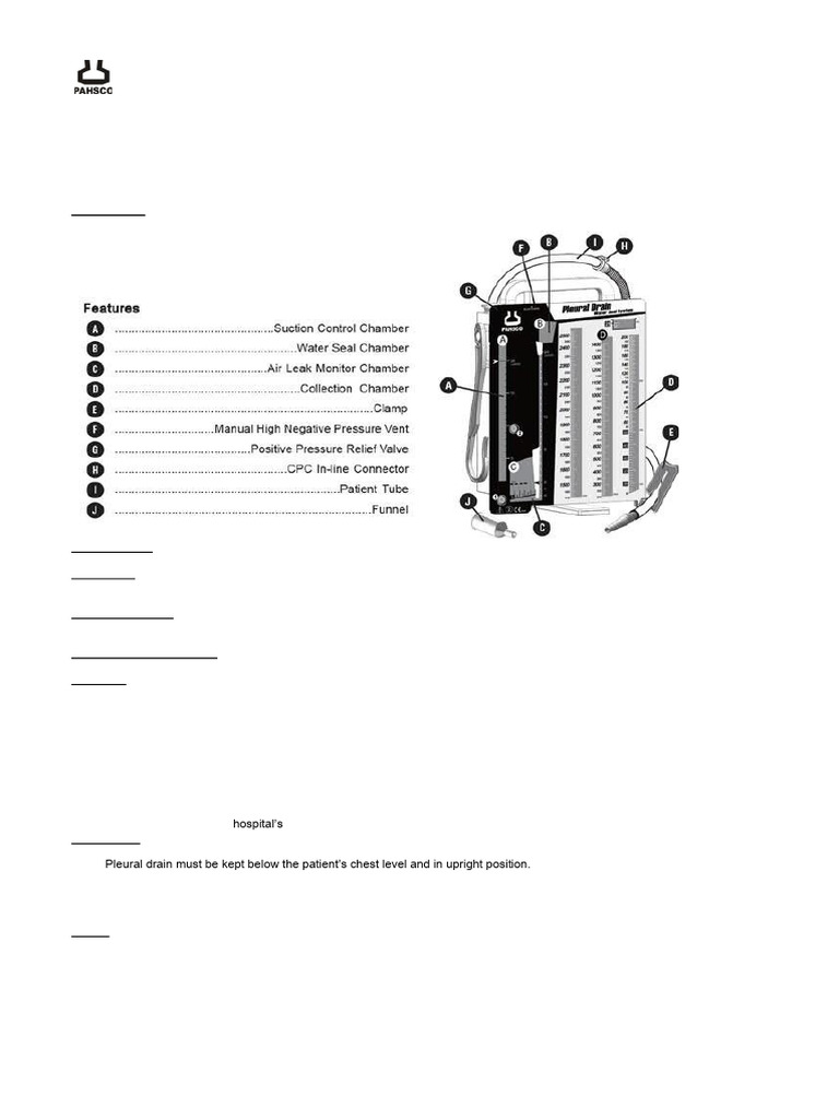 IFU - Pleural Drain Water System (28077) | PDF | Clinical Medicine ...