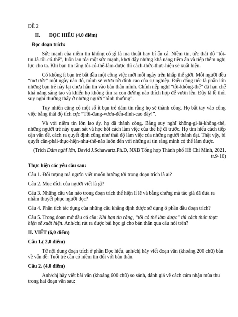 ĐỀ ÔN TN SỐ 2 | PDF