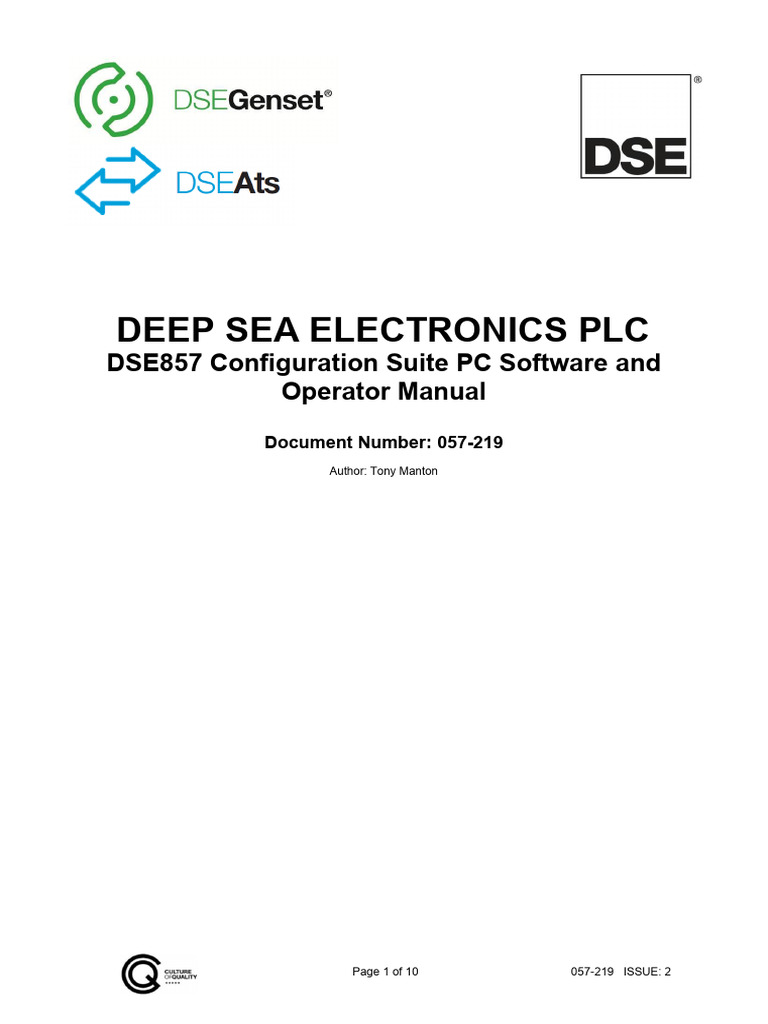 DSE857 Operators Manual | PDF | Usb | Electrical Connector
