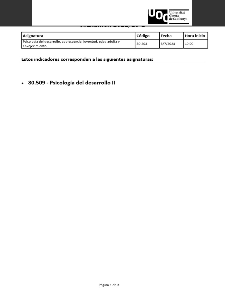 Soluciones EXAMEN 20222 80203 Fecha080723 | PDF | Adultos | Adolescencia