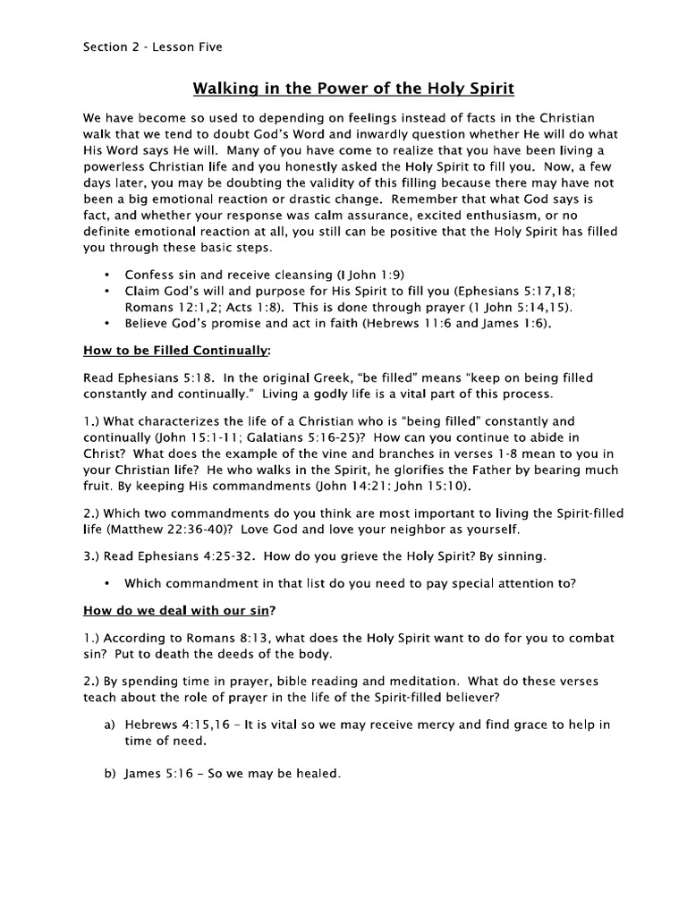The Power of The Holy Spirit | PDF