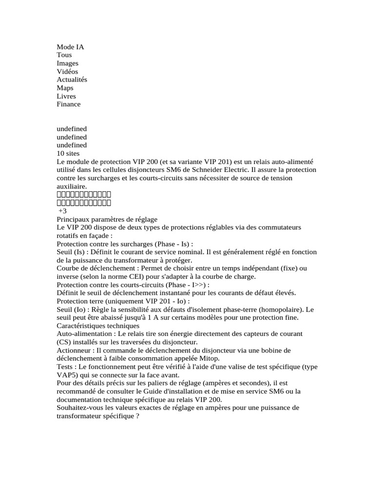 Vip 200 Paramétrage | PDF | Transformateur électrique | Électricité