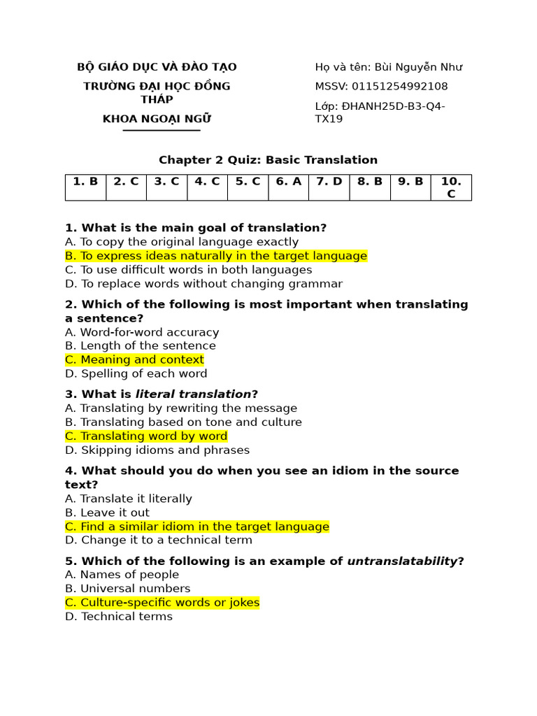 Chapter 2 Quiz | PDF