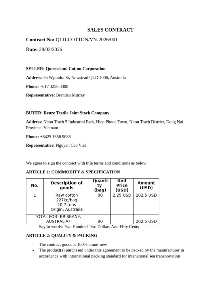 Sale Contract | PDF | Business Law | Common Law