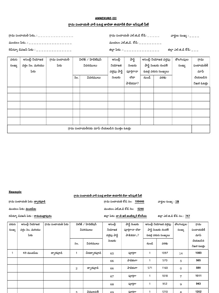 Data Input Sheet | PDF