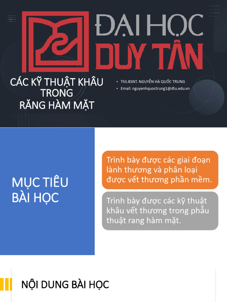 Các kỹ thuật khâu trong RHM I & II | PDF