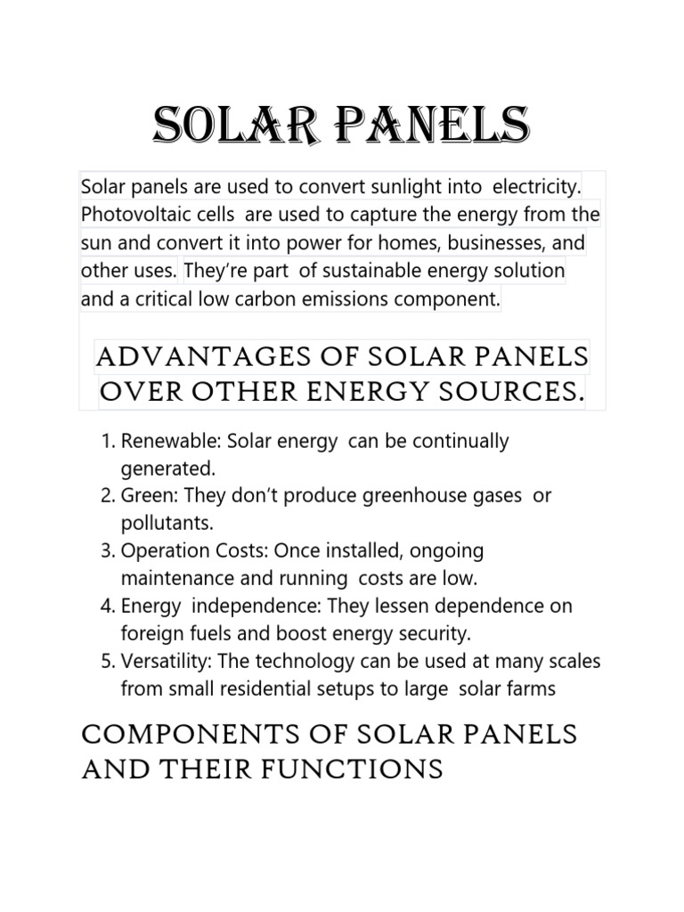 SOLAR PANELS | PDF | Force | Photovoltaics