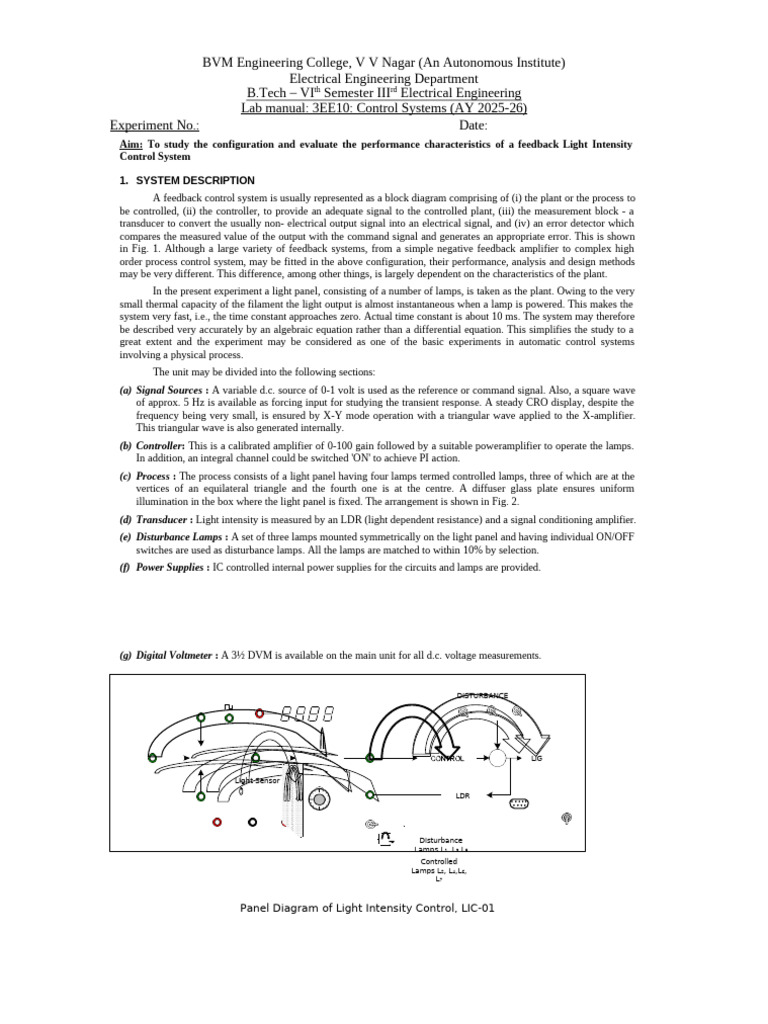 EXP - 6 - Light Intensity Control | PDF | Feedback | Amplifier