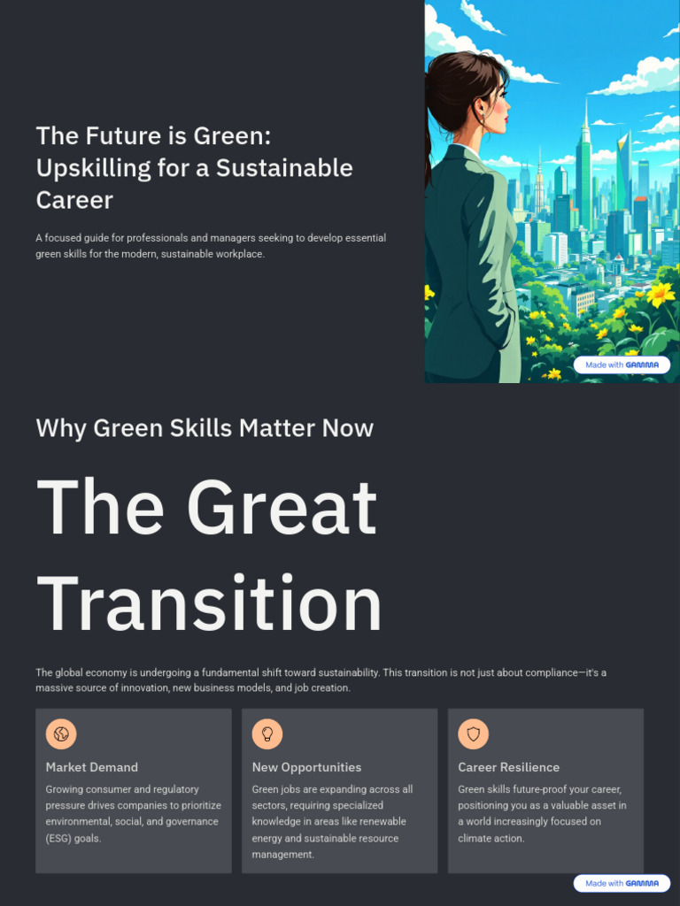 The Future Is Green Upskilling For A Sustainable Career | PDF ...
