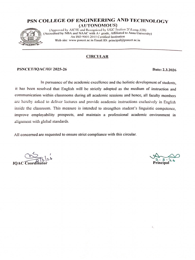 English Speaking -Circular | PDF