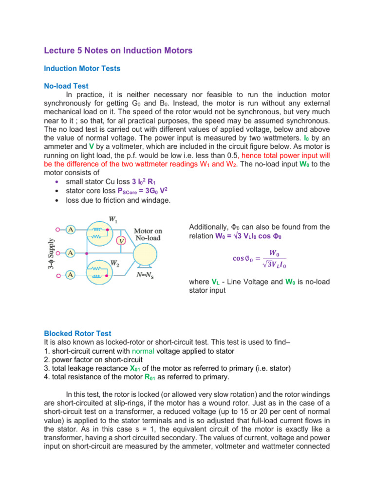 13. Induction Motor Test and Maximum Power | PDF | Voltage | Electric Motor