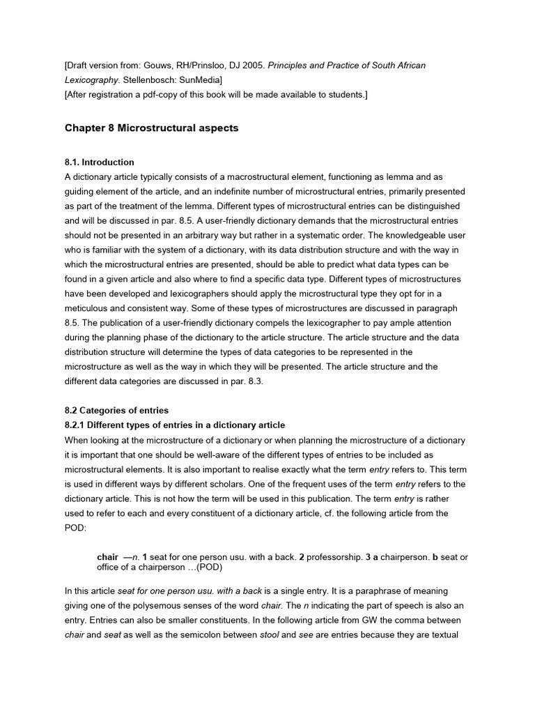 2 Microstructure | PDF | Lexicography | Dictionary