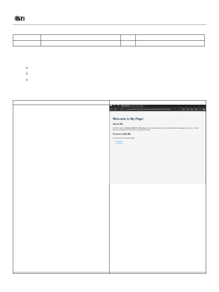 01 Laboratory Activity 1 | PDF | Html | Software Development
