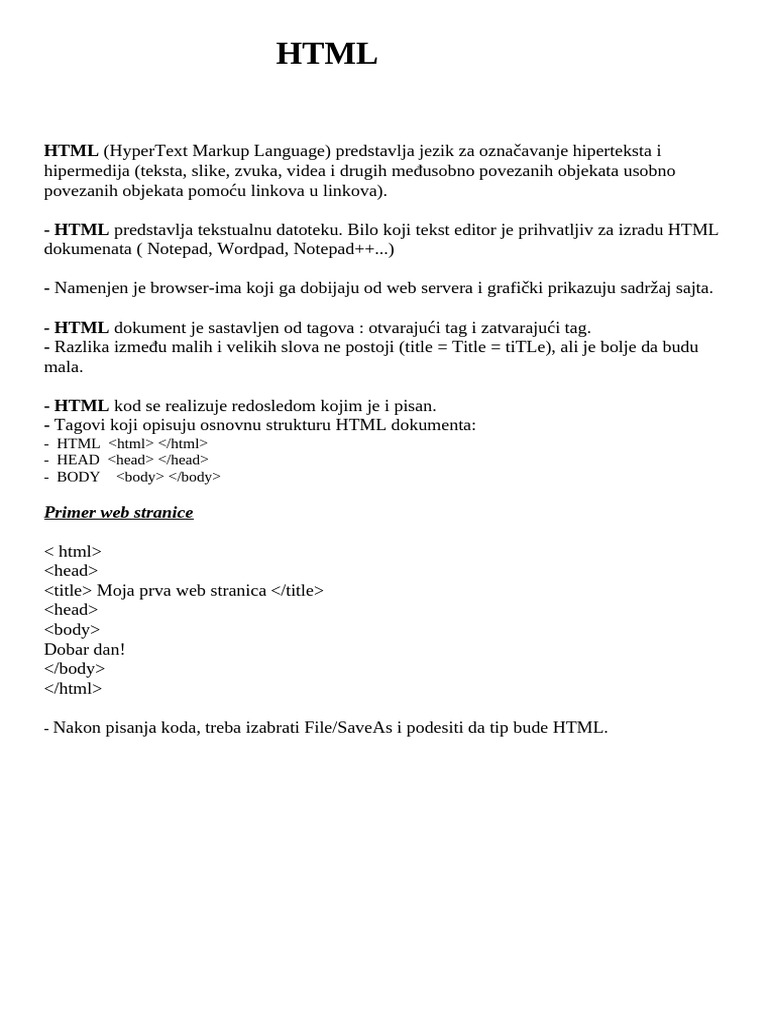 HTML Tagovi | PDF