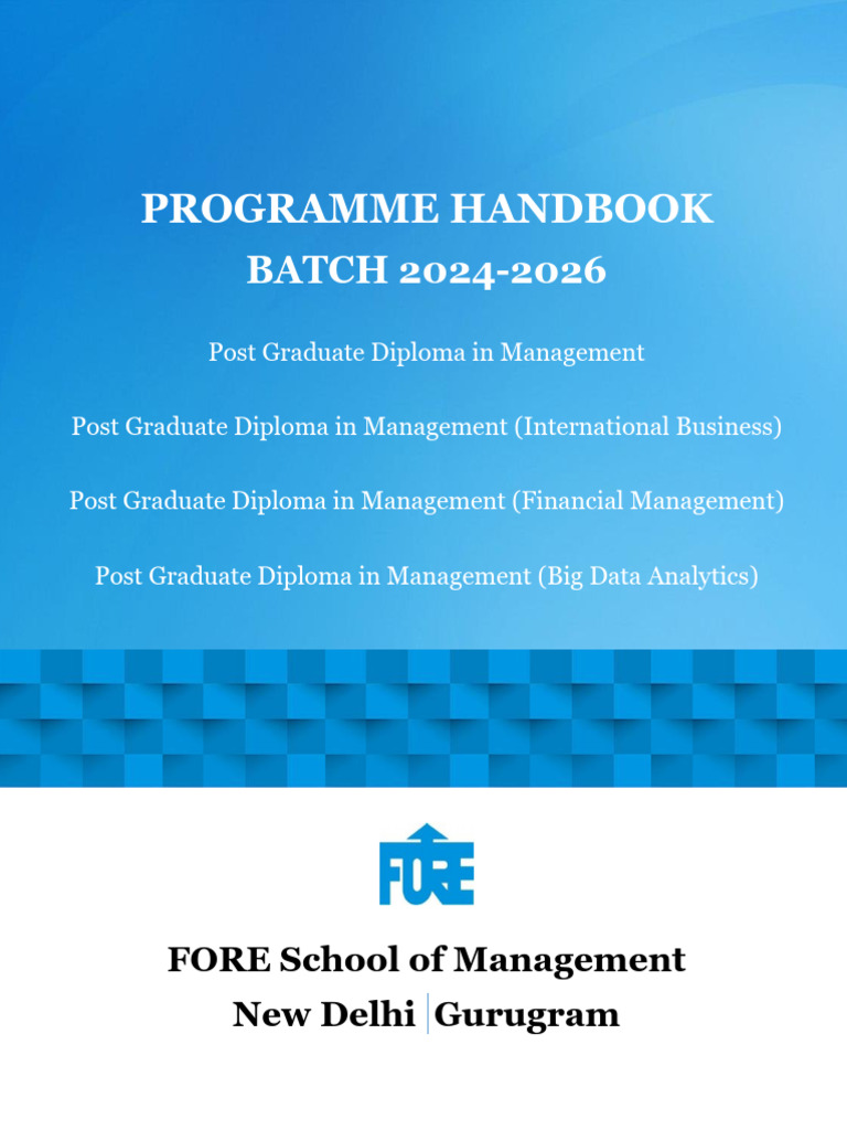Programme Handbook Batch 2024-2026 - Final | PDF | Master Of Business ...