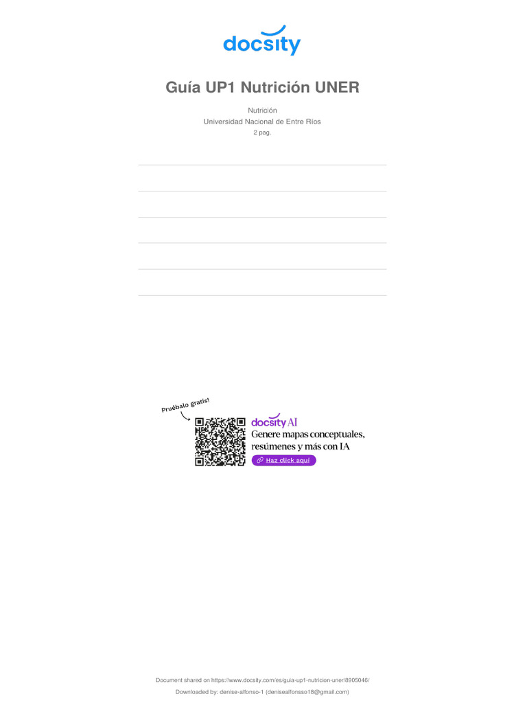 Docsity Guia Up1 Nutricion Uner | PDF | Nutrición | Dieta y nutrición