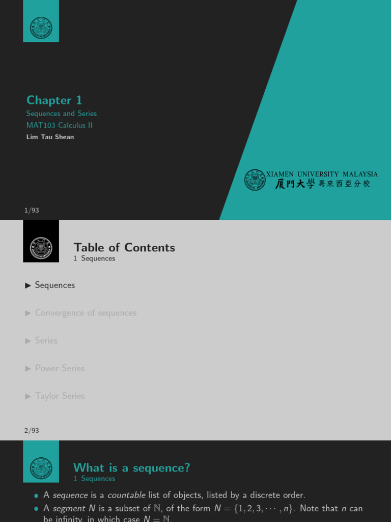 C1 Sequences and Series | PDF | Series (Mathematics) | Power Series