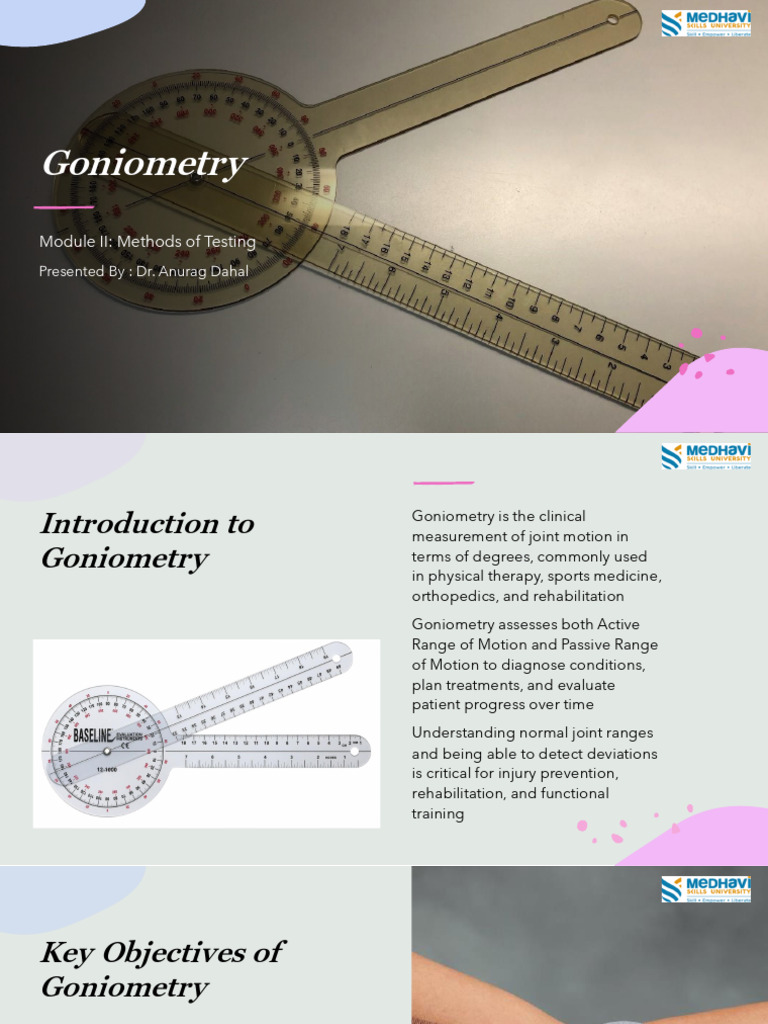 Goniometry | PDF | Anatomical Terms Of Motion | Musculoskeletal System