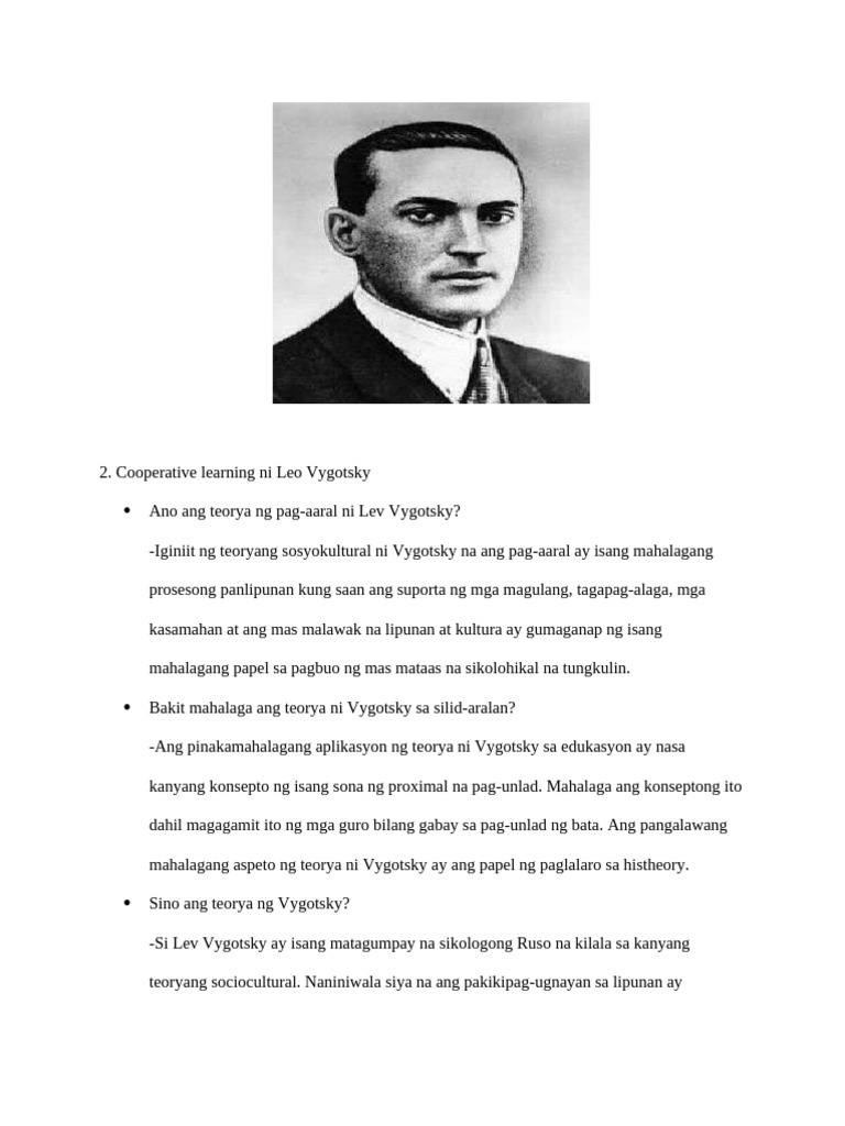 Cooperative Learning of Leo Vygotsky | PDF