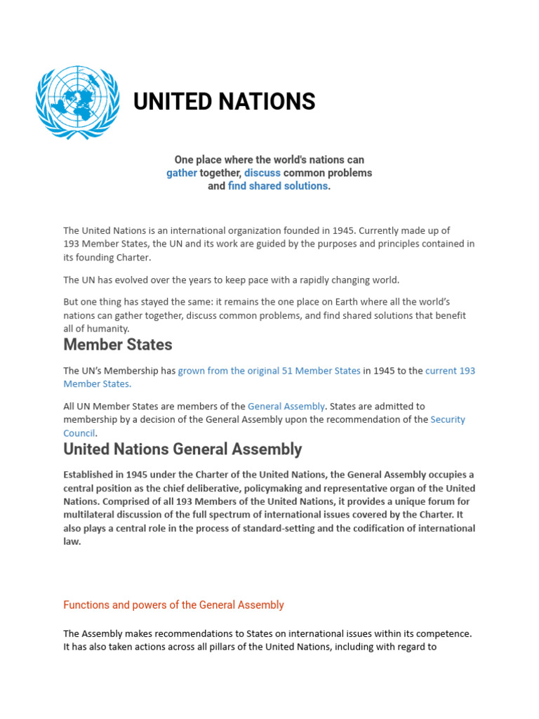 MUN Basics | PDF | United Nations General Assembly | United Nations