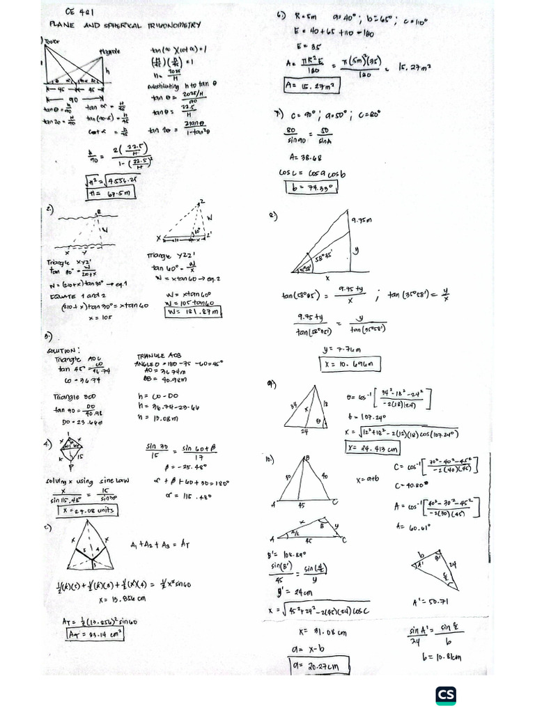 Plane and Spherical Trigonometry | PDF