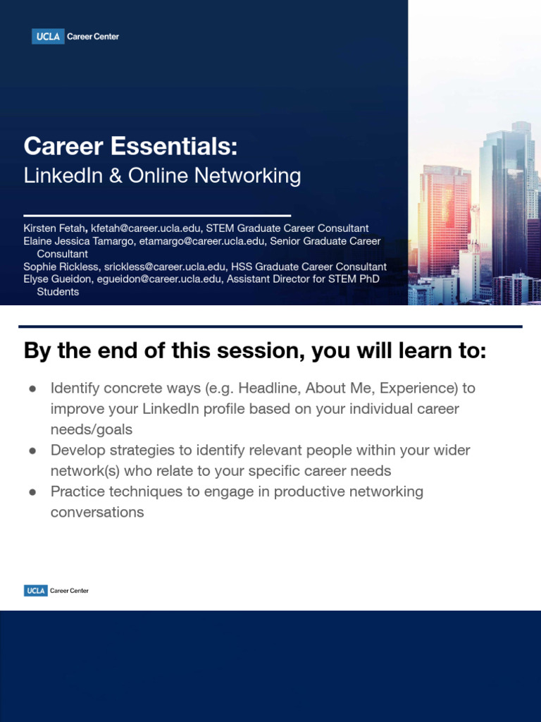 F23 Career Essentials - LinkedIn | PDF | Linked In | Résumé