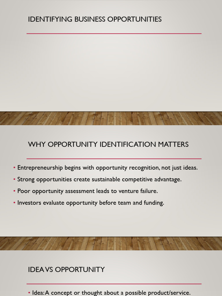Session 3 Identifying Business Opportunities | PDF