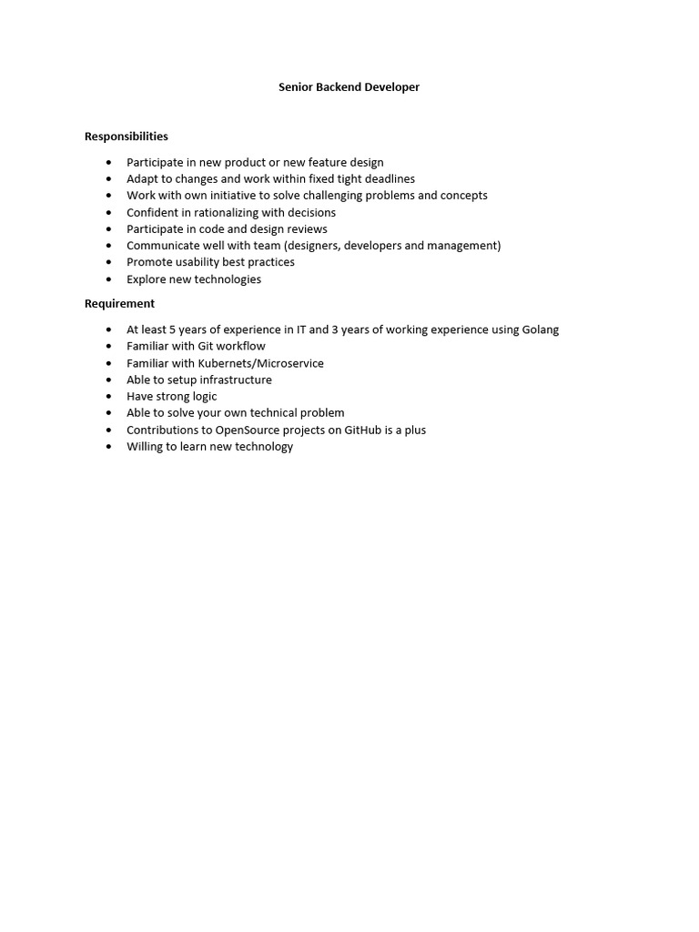 Gank Global - Senior Backend Developer | PDF