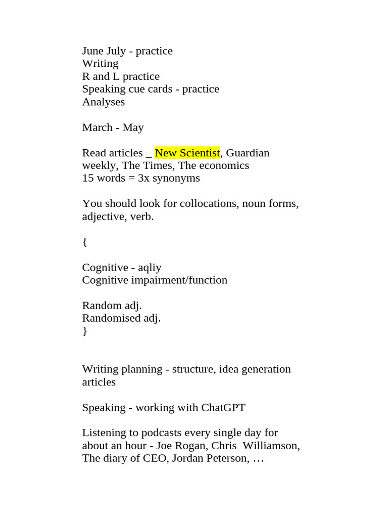 June July Planning | PDF