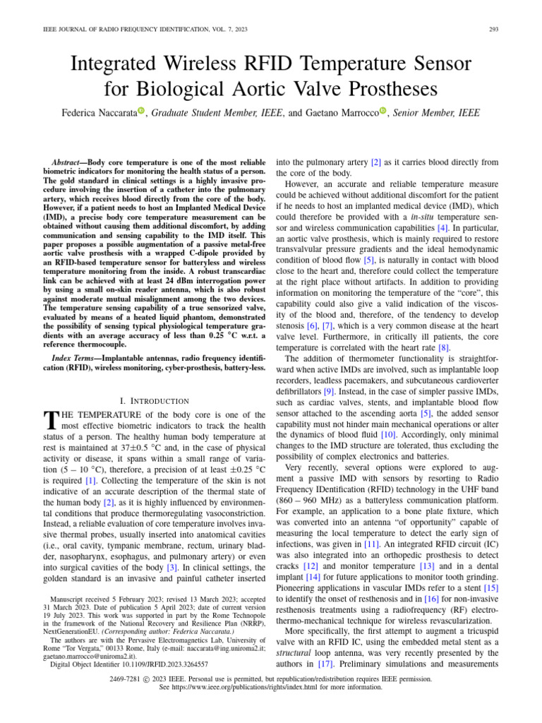 Integrated Wireless RFID Temperature Sensor for Biological Aortic Valve ...