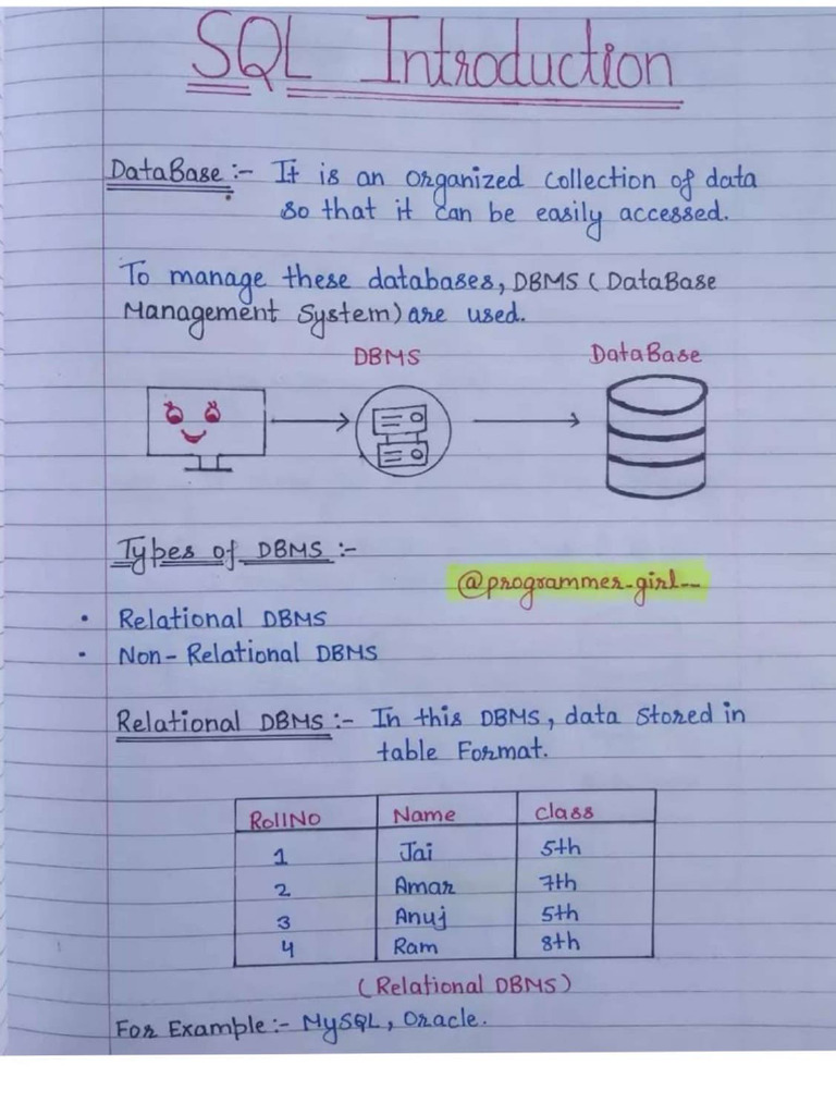 SQL Notes | PDF