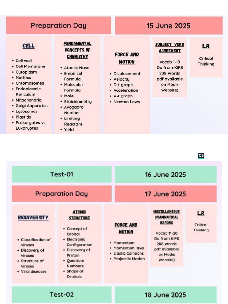 40 Days Time Table | PDF