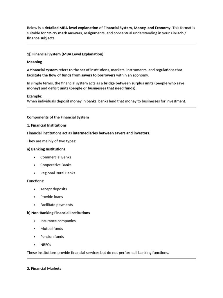 Fintech Notes | PDF | Finance & Money Management | Financial Technology